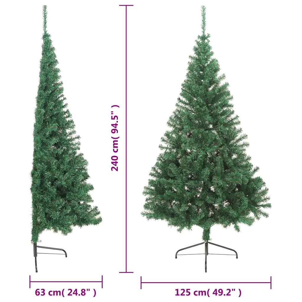 Künstlicher Halb-Weihnachtsbaum mit Ständer Grün 150 cm PVC
