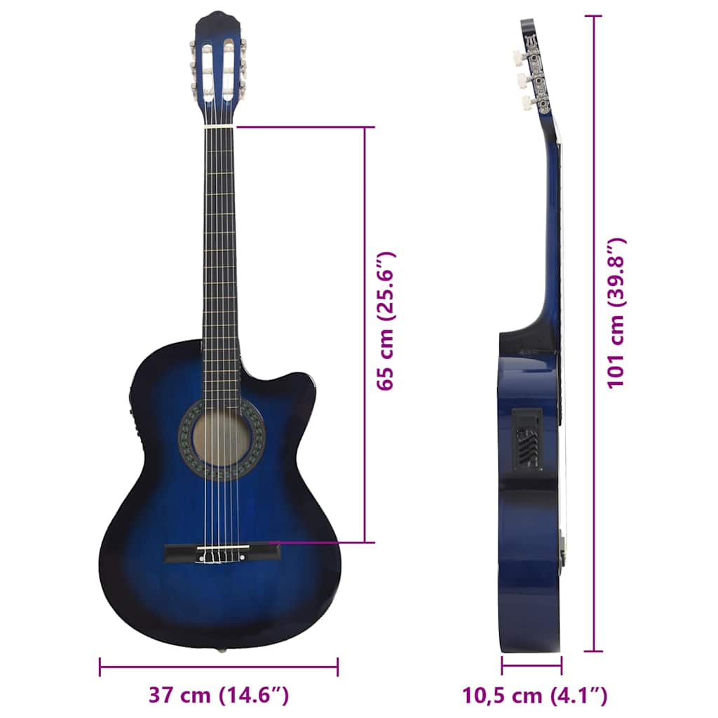Westerngitarre Cutaway mit Equalizer und 6 Saiten