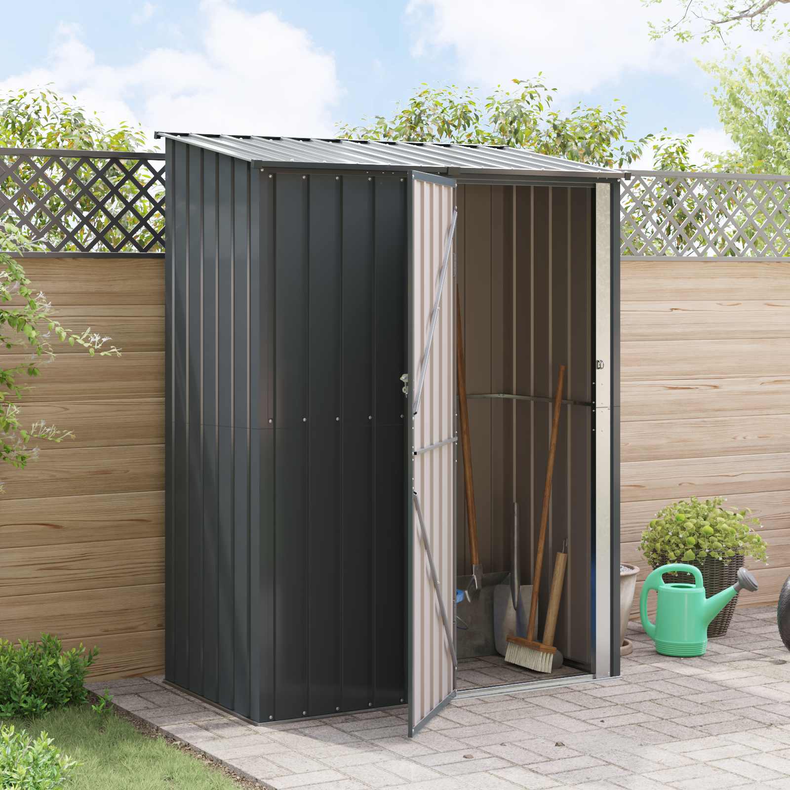 Gartenhütten Anthrazit 103 x 74 x 200 cm Metall