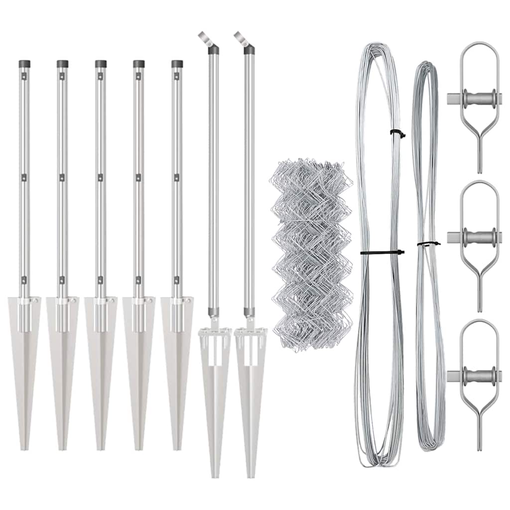 Outdoor Kettenglied-Zaun Erdfixierung 10 x 0,4 m Grün Netz