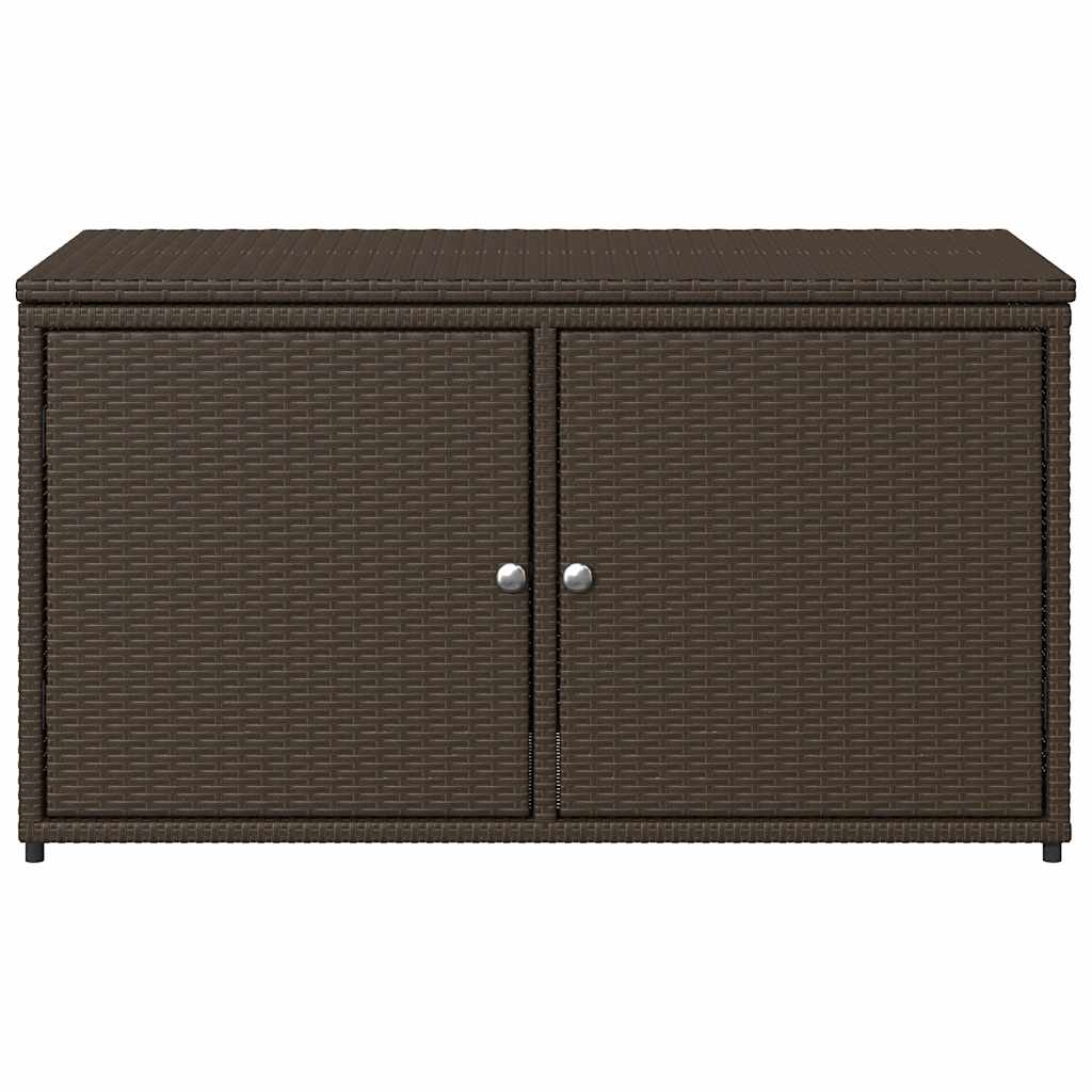 Gartenschrank Schwarz 110x55x60,5 cm Poly Rattan