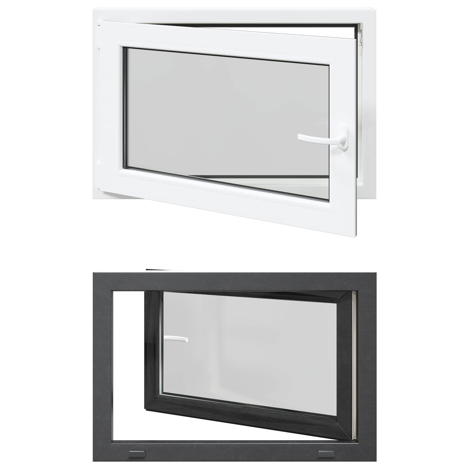 Kellerfenster RISOR 50 x 50 cm PVC und Glas Weiß
