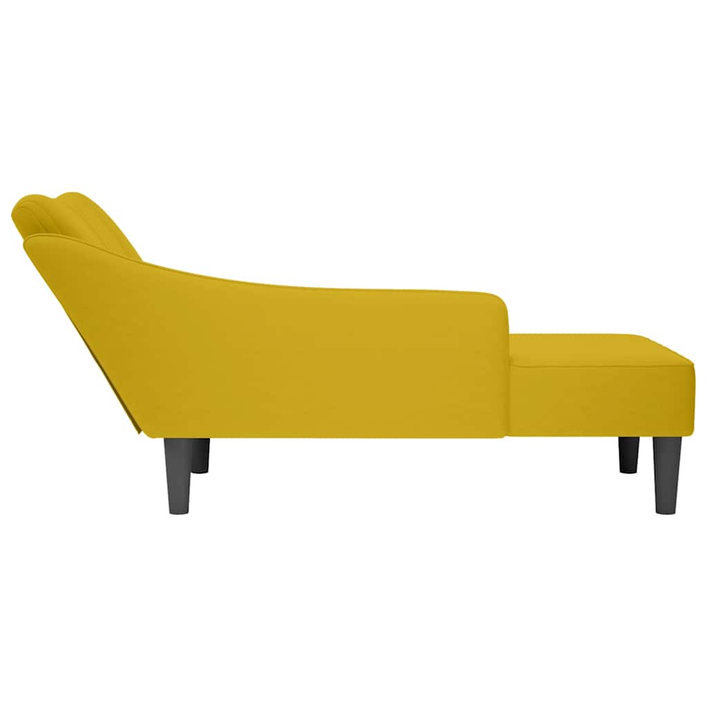 Chaiselongue mit Rechter Armlehne Blau Samt