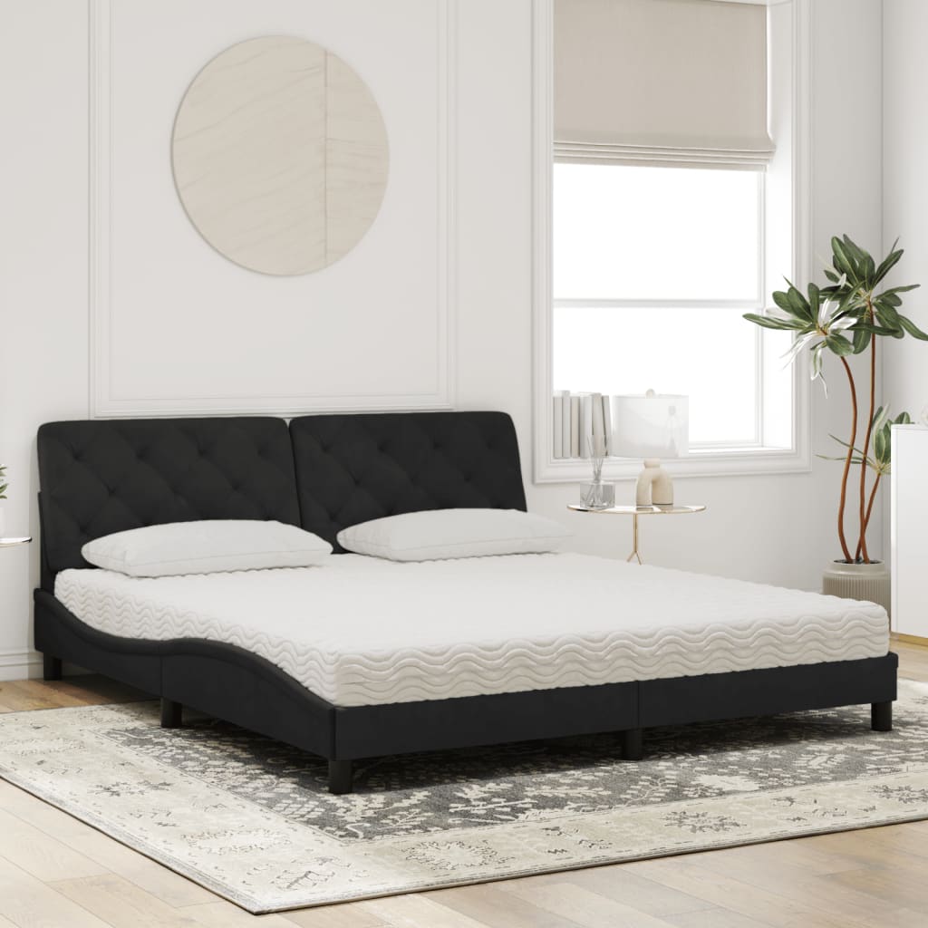 Bett mit Matratze Hellgrau 80x200 cm Samt