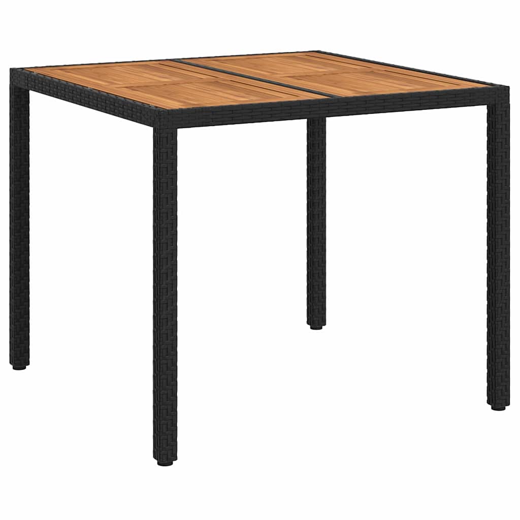 Gartentisch 150x90x75 cm Hartglas und Poly Rattan Grau