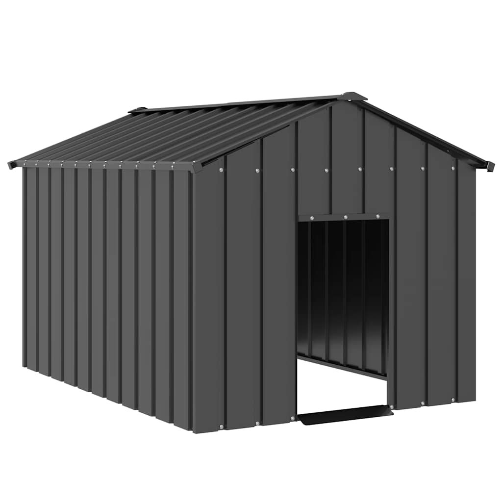 Hundehütte mit Dach 131x101x102 cm Verzinkter Stahl