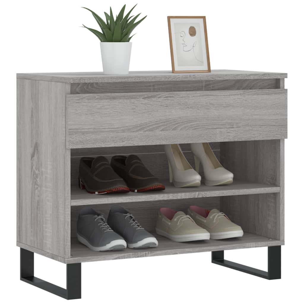 Schuhregal Hochglanz-Weiß 70x36x60 cm Holzwerkstoff