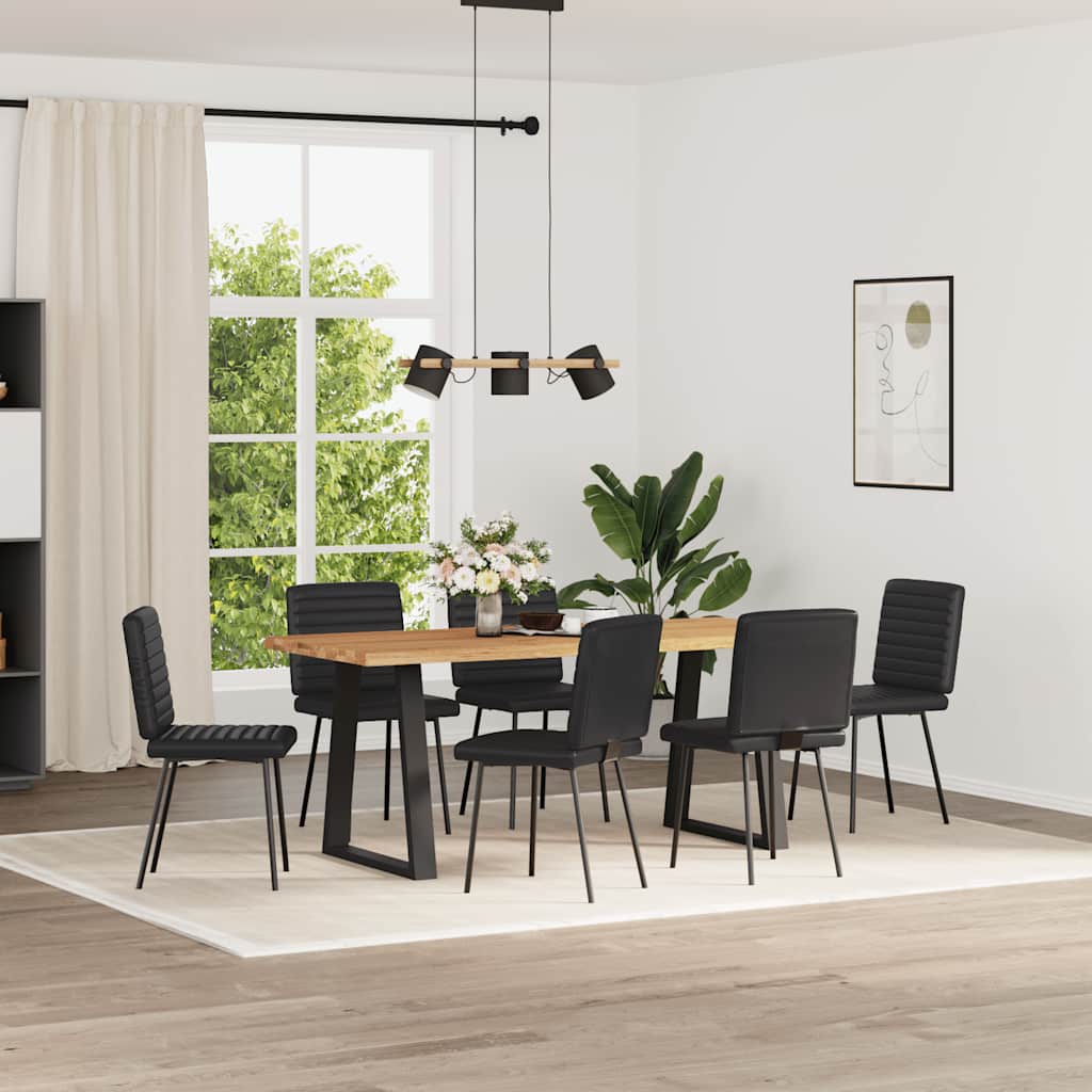 Esszimmerstühle 2 Stk. Schwarz Kunstleder