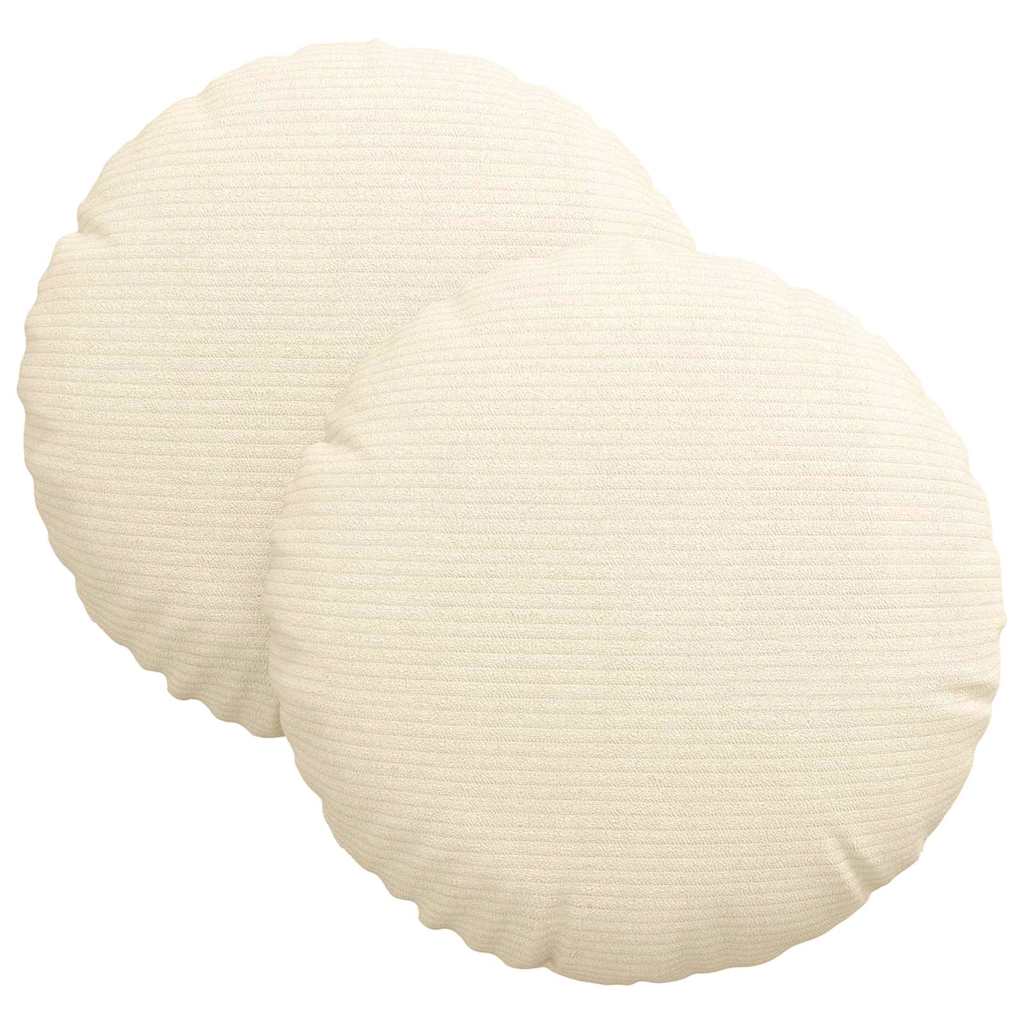 Sitzkissen 2 pcs Hellgrau Ø30 x 13 cm Cordstoff