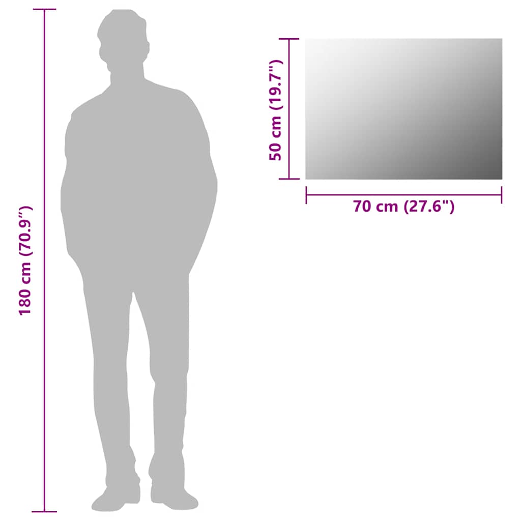 Wandspiegel 40 x 40 cm Quadratisch Glas