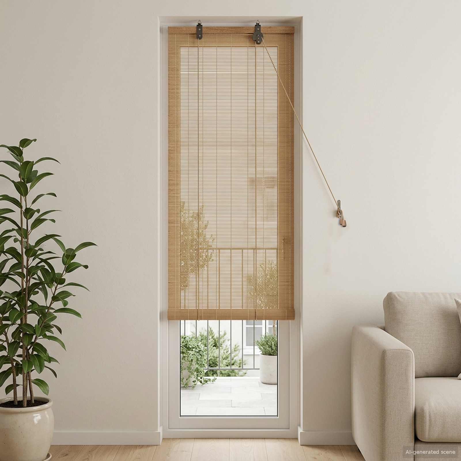 Rollo Braun 60 x 160 cm Bambus