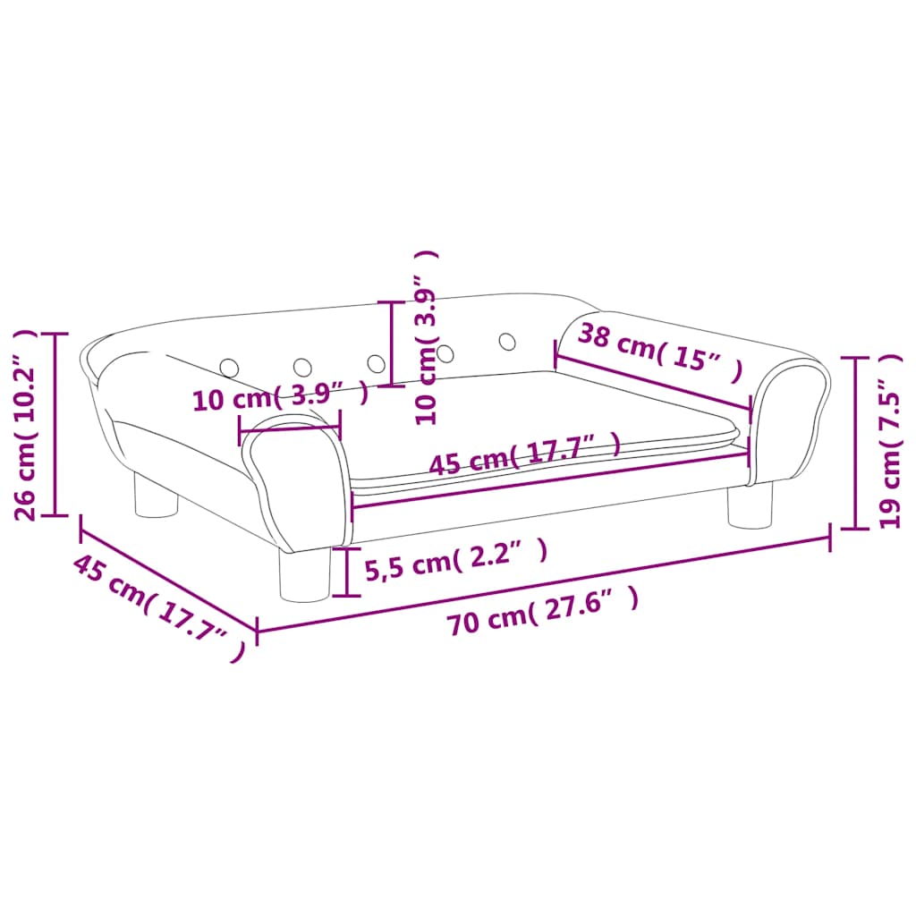 Kindersofa Blau 100x50x26 cm Samt