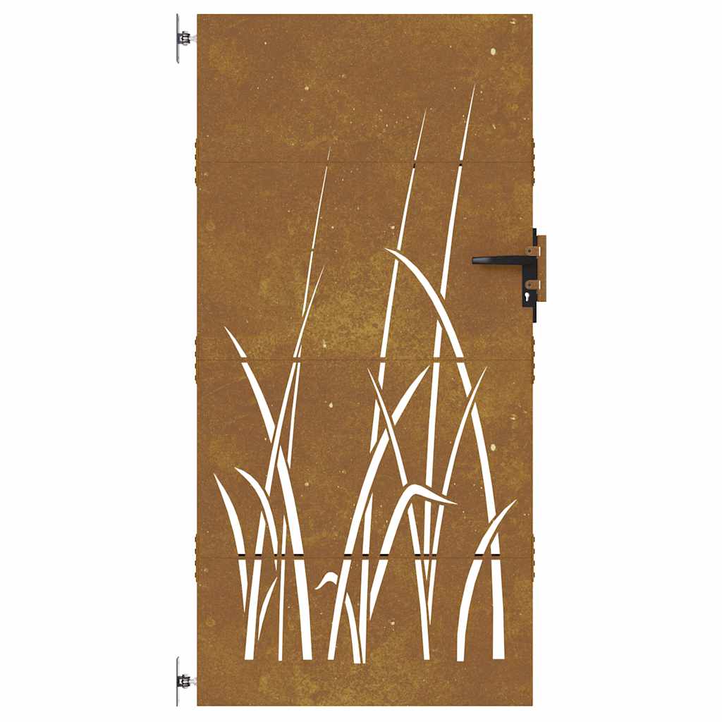 Gartentor 85x75 cm Cortenstahl Gras-Design