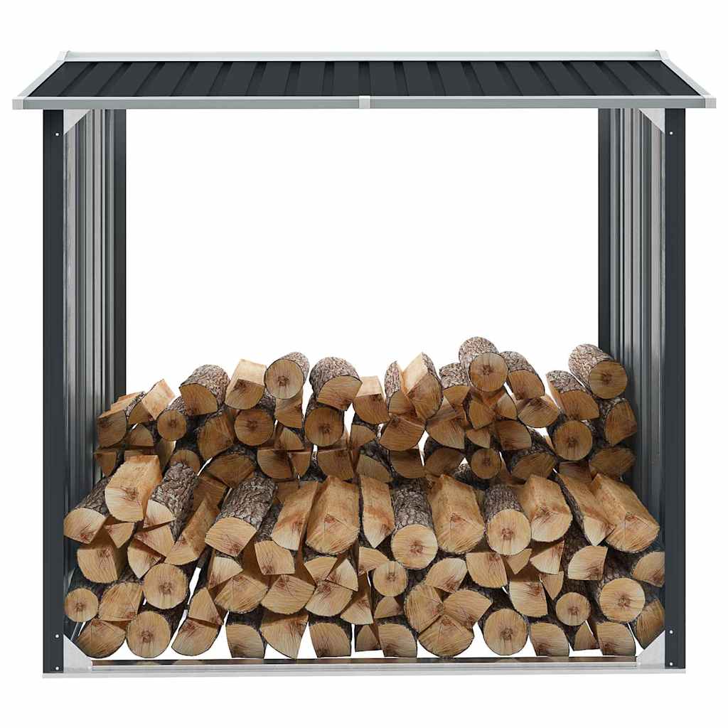 Brennholzlager Verzinkter Stahl 172 x 91 x 154 cm Grau