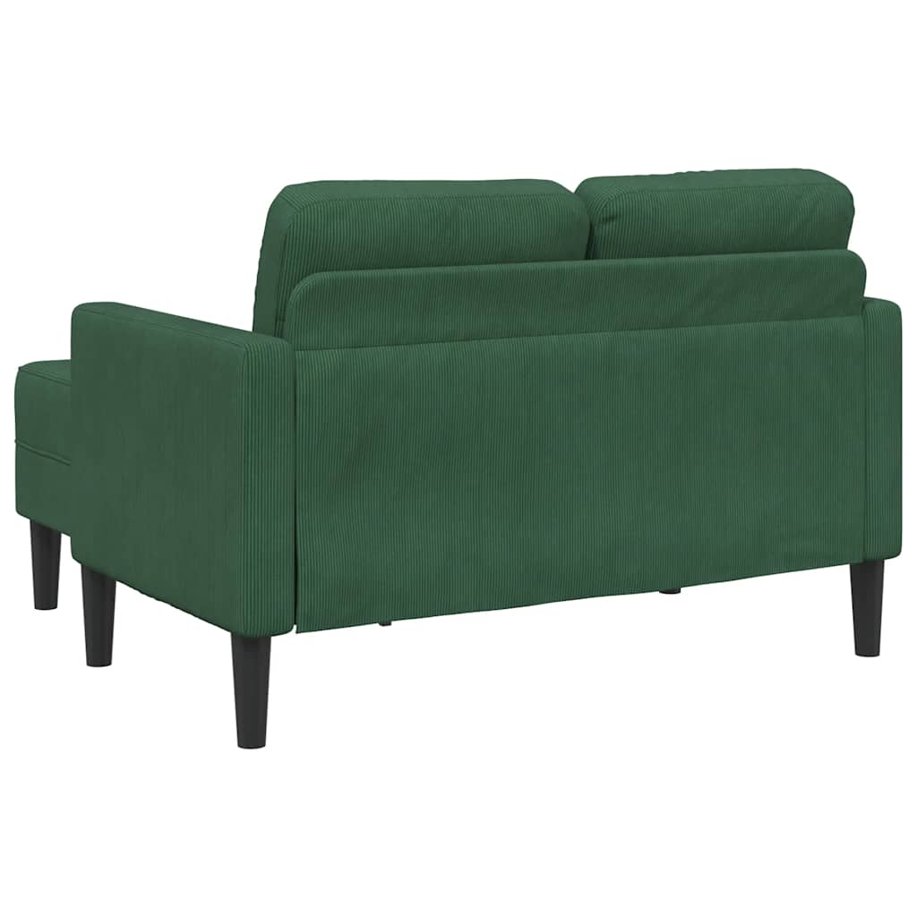 2-Sitzer-Sofa mit Chaiselongue L-Form Hellgrau 125 cm Leinen