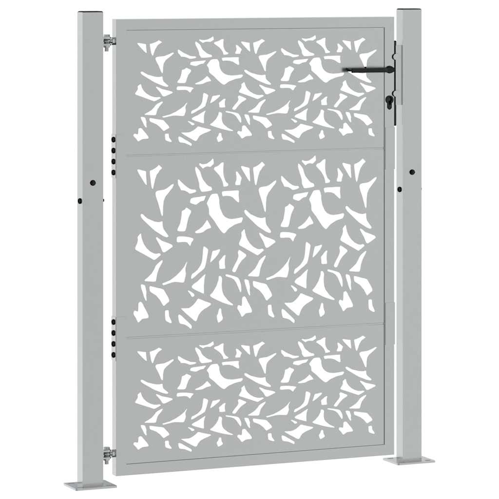 Gartentor Schwarz 100x100 cm Stahl Lichtdesign