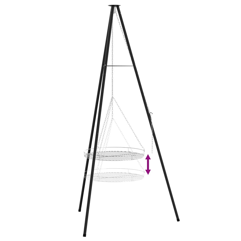 Lagerfeuer Stativ Schwarz 92 x 92 x 151,5 cm Stahl