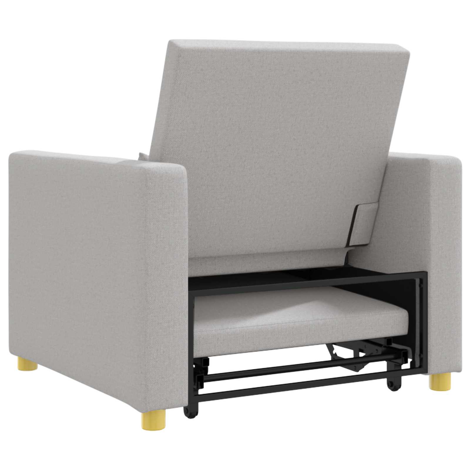 Ausziehbare Schlafcouch Einzel Hellgrau 90 x 165 x 87 cm Stoff