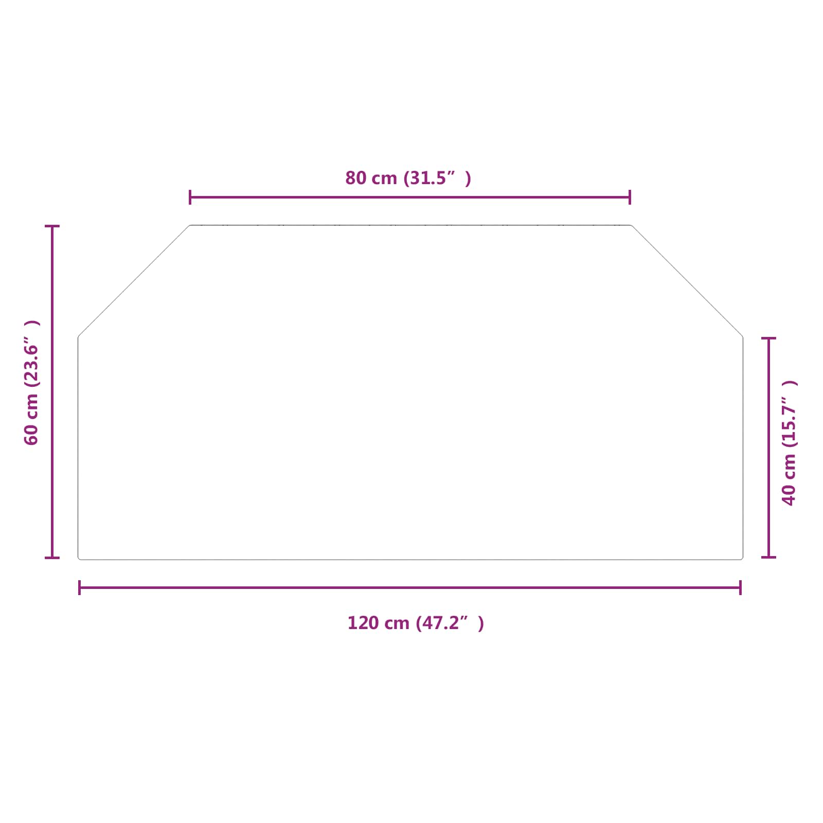 Feuerstelle Glasplatte Transparent 80 x 50 cm Glas