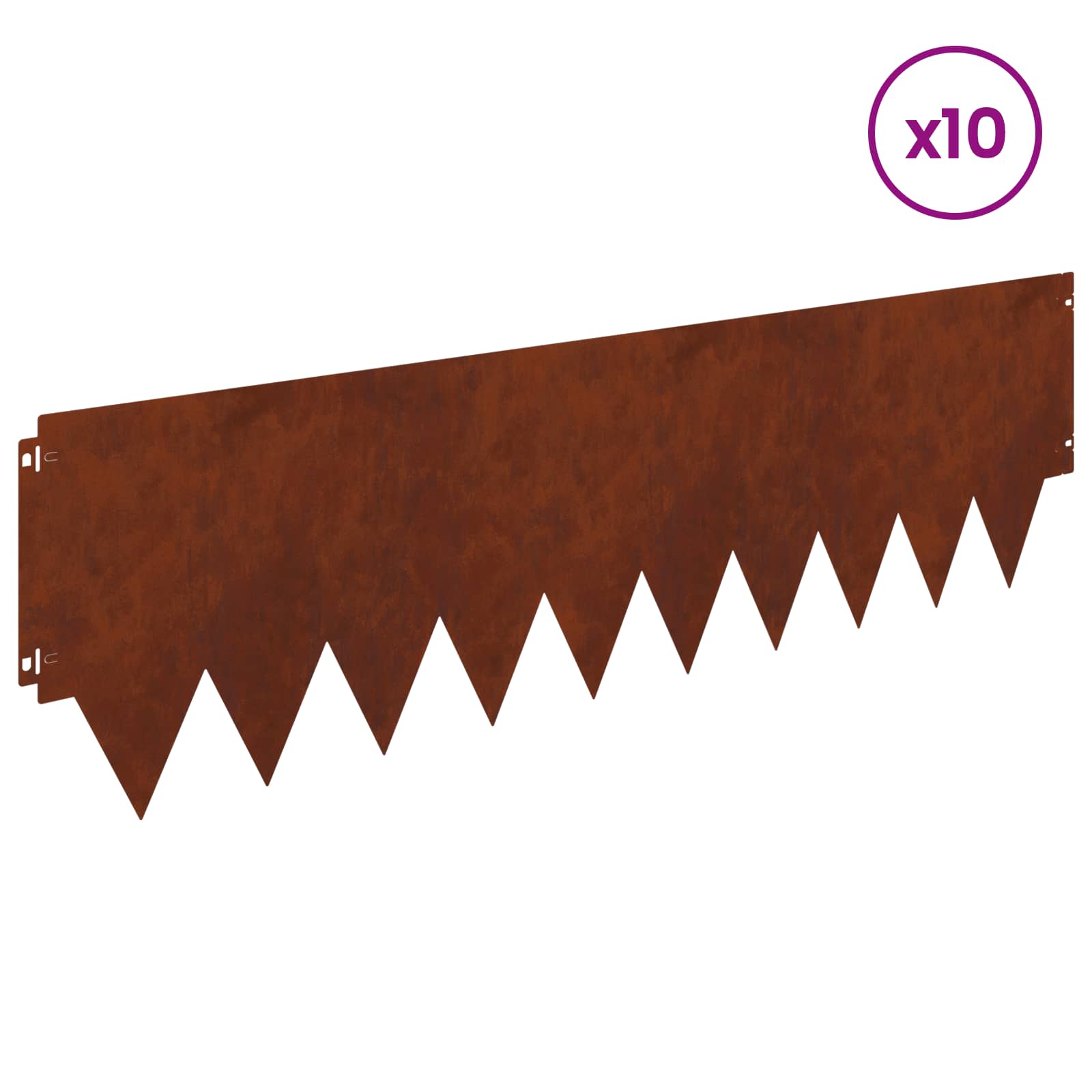 Raseneinfassung 10 pcs Länge Höhe 103 x 15 cm Stahl Schwarz