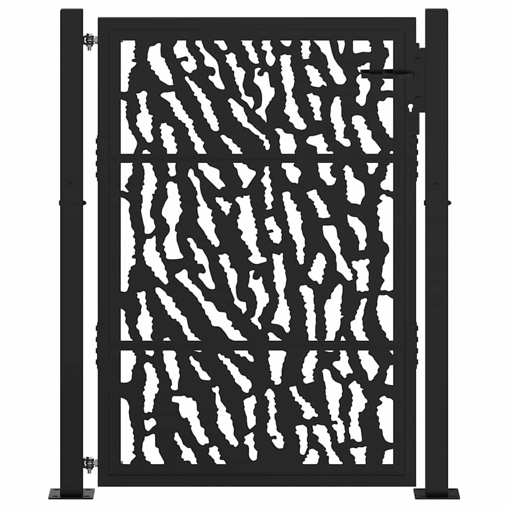 Gartentor Schwarz 100x100 cm Stahl Lichtdesign