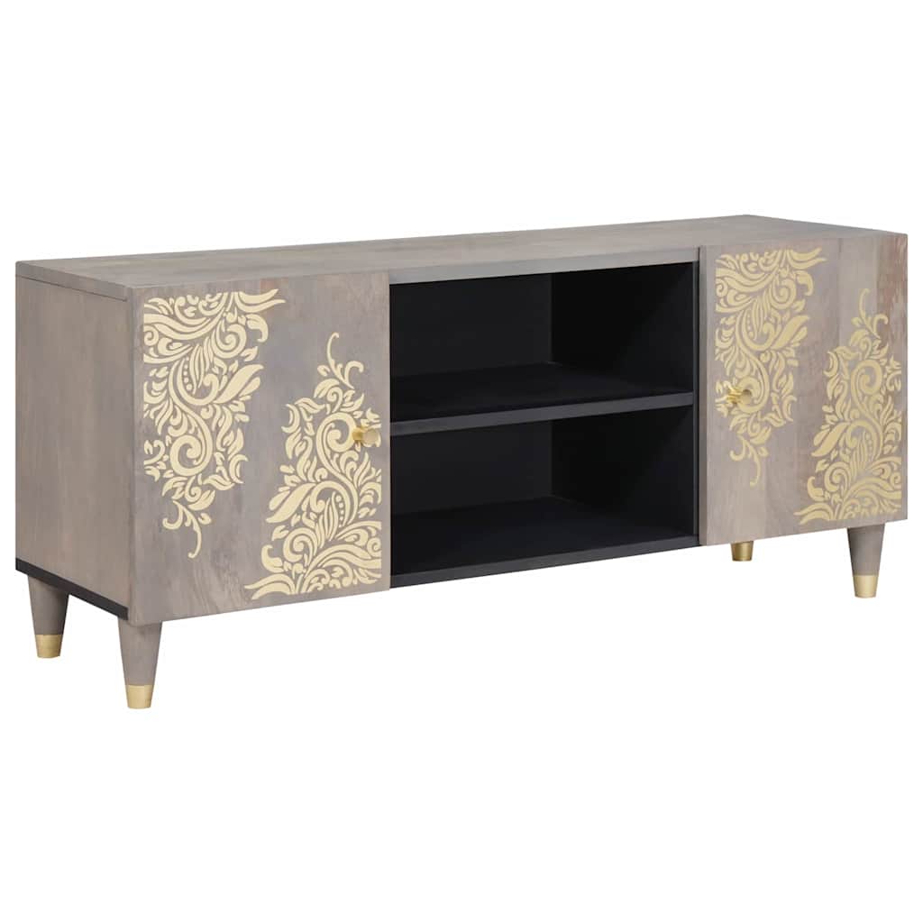 TV-Schränk mit Tür Honigbraun 105 x 33 x 46 cm Massivholz Mango