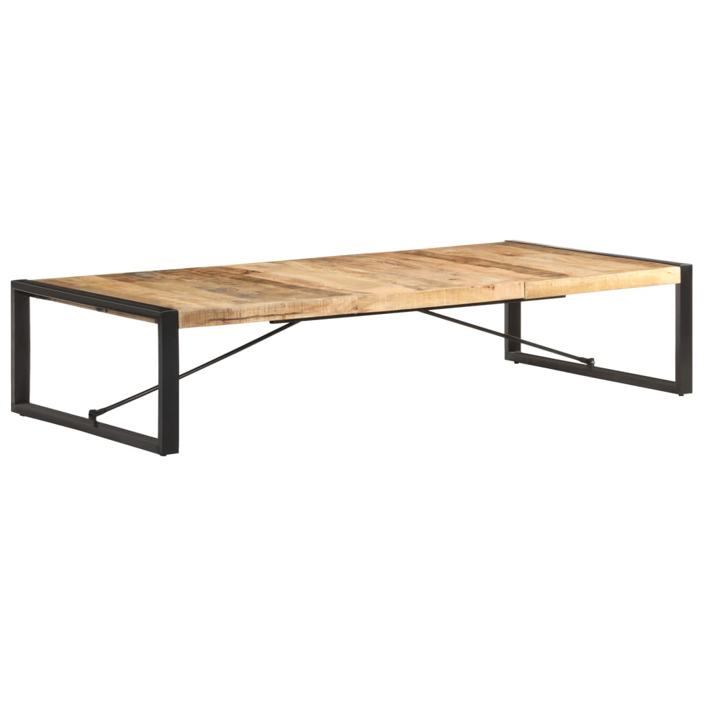 Couchtisch 140x140x40 cm Raues Mangoholz