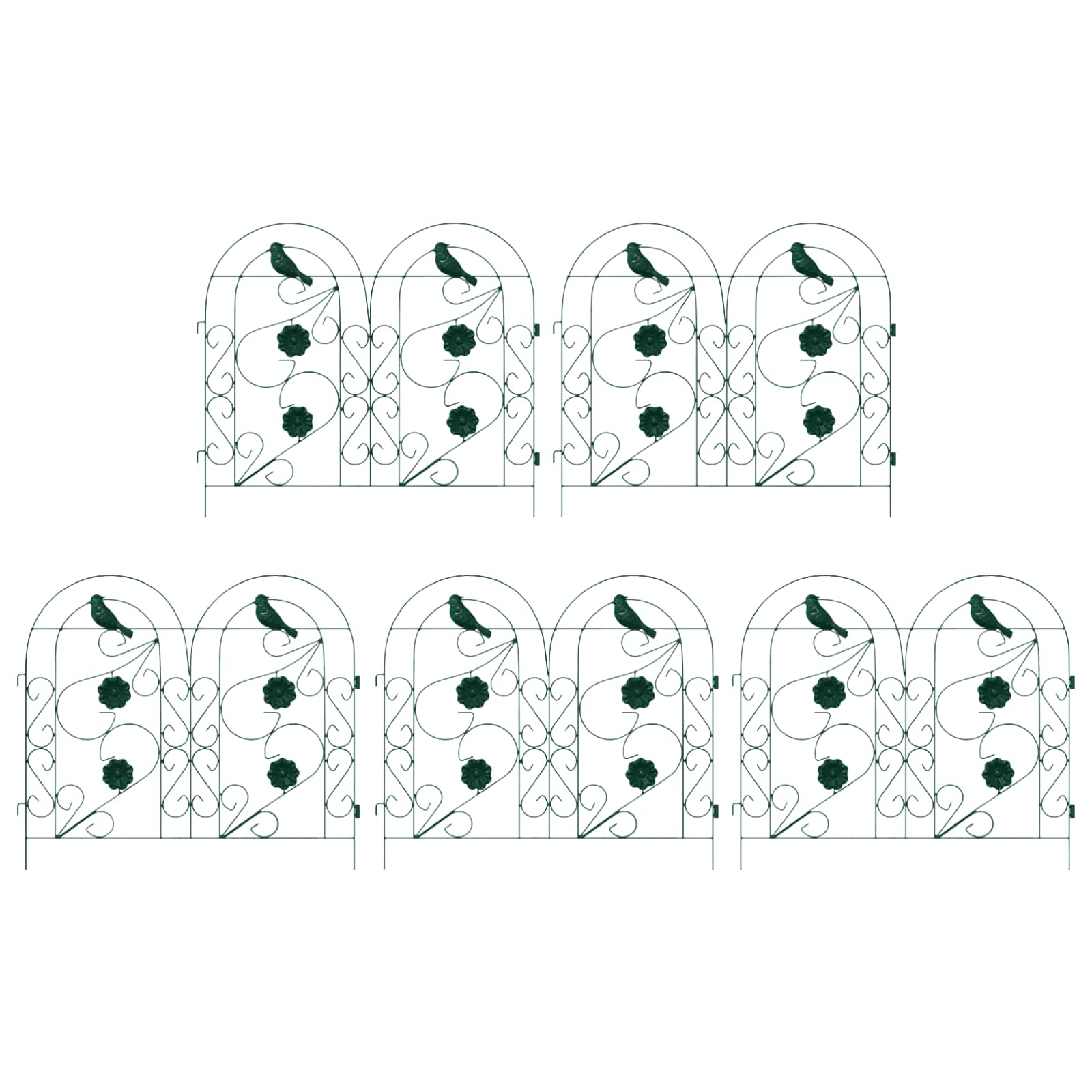 Gartenzaun 5 pcs Schwarz Stahl