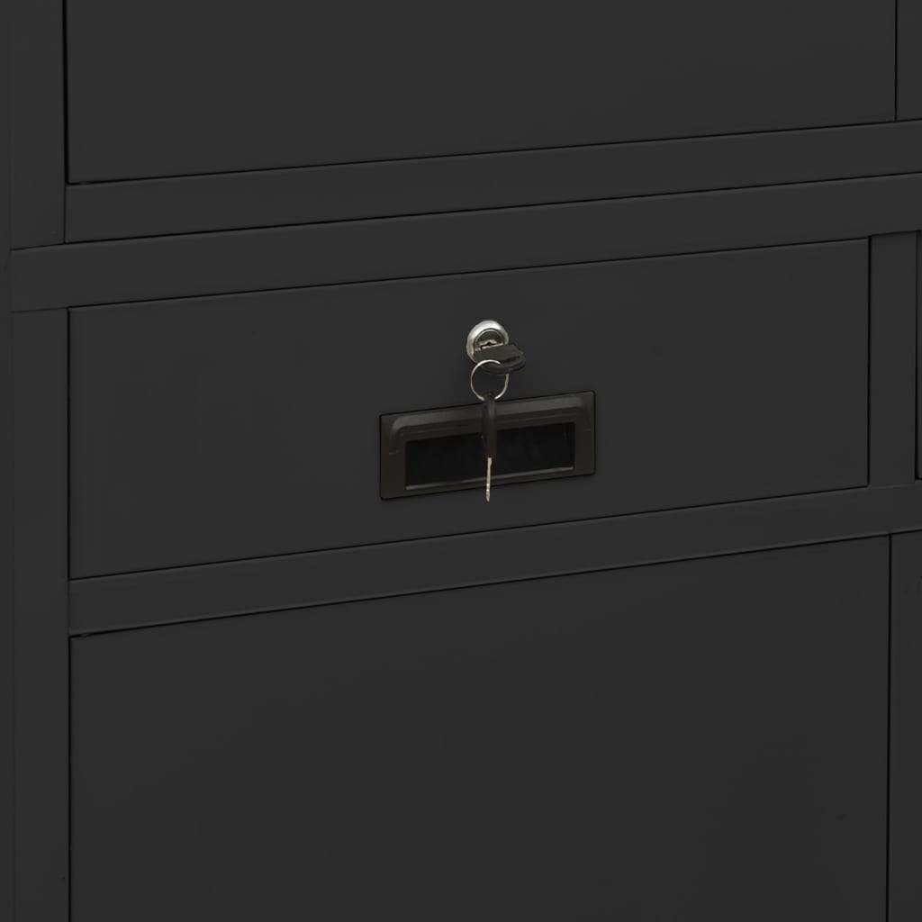 Büroschrank Weiß 90x40x180 cm Stahl