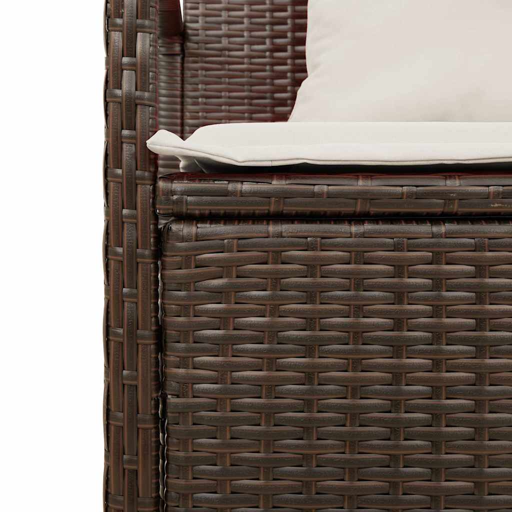Gartenbank mit Stauraum und Kissen Schwarz Poly Rattan