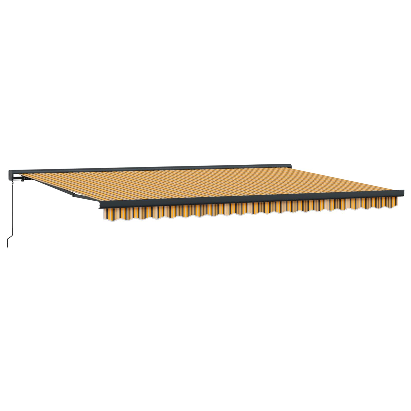 Manuelle Kassetten-Markise 350x250 cm Blau und Weiß