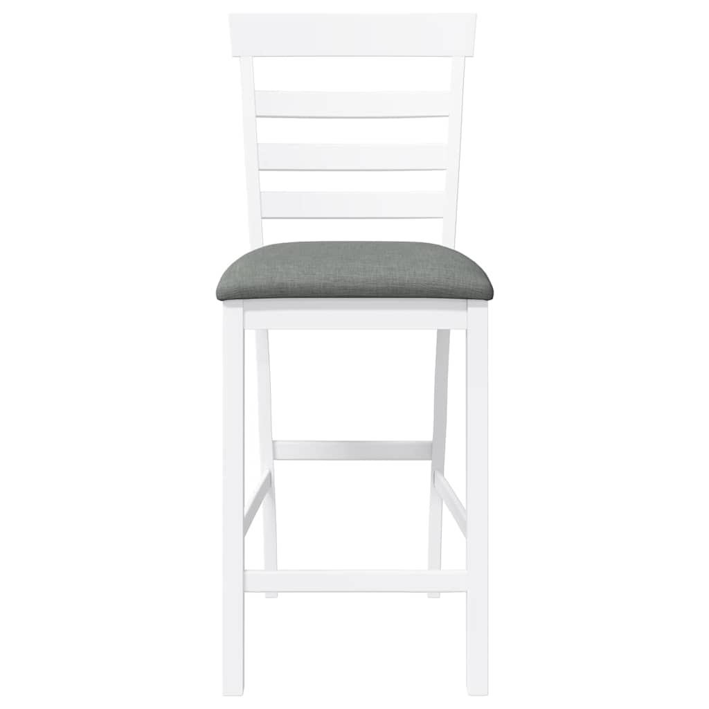 Barhocker 2 Stk. Weiß Stoff