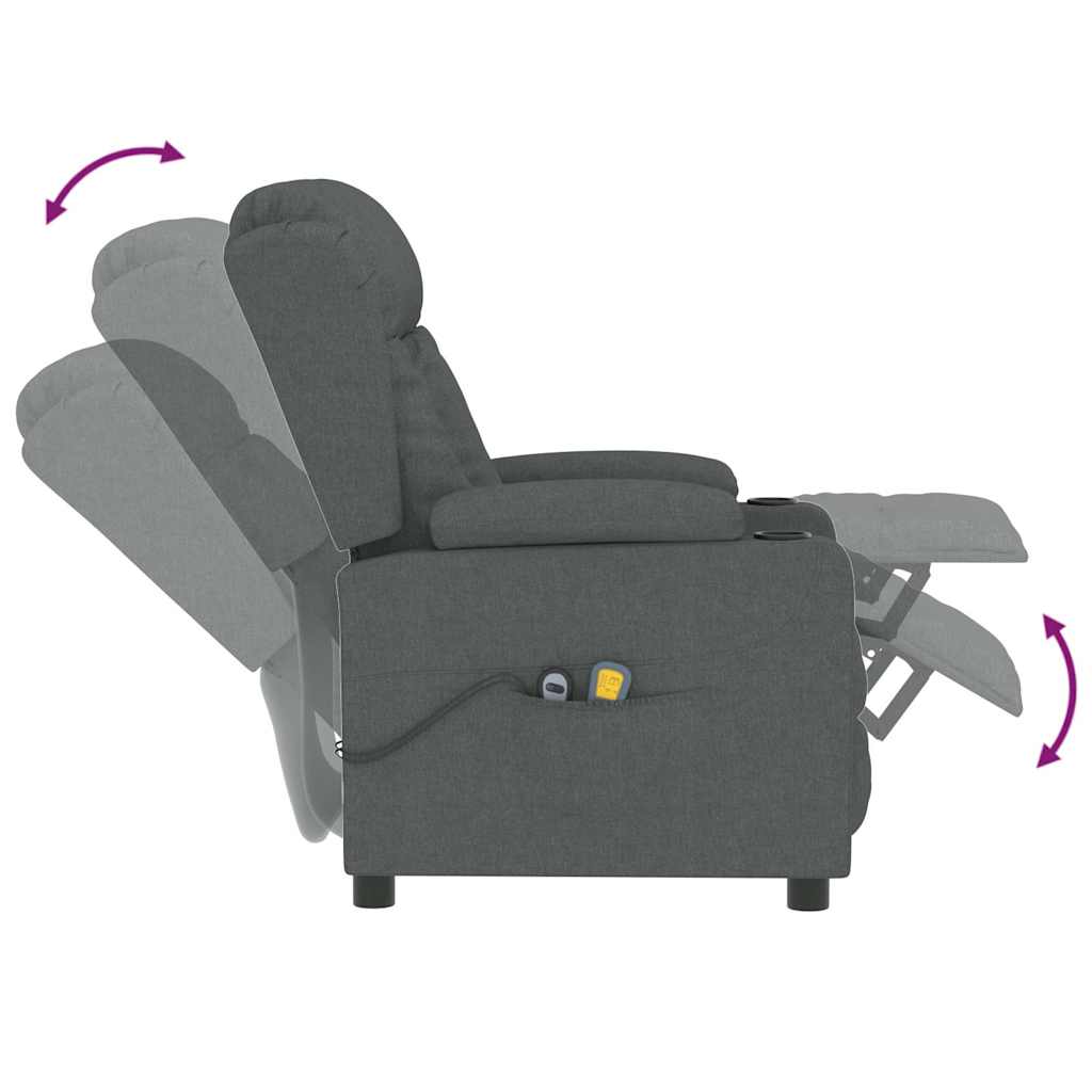 Massagesessel Elektrisch Hellgrau Stoff