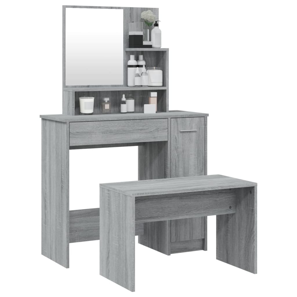 Schminktisch-Set Weiß 86,5x35x136 cm