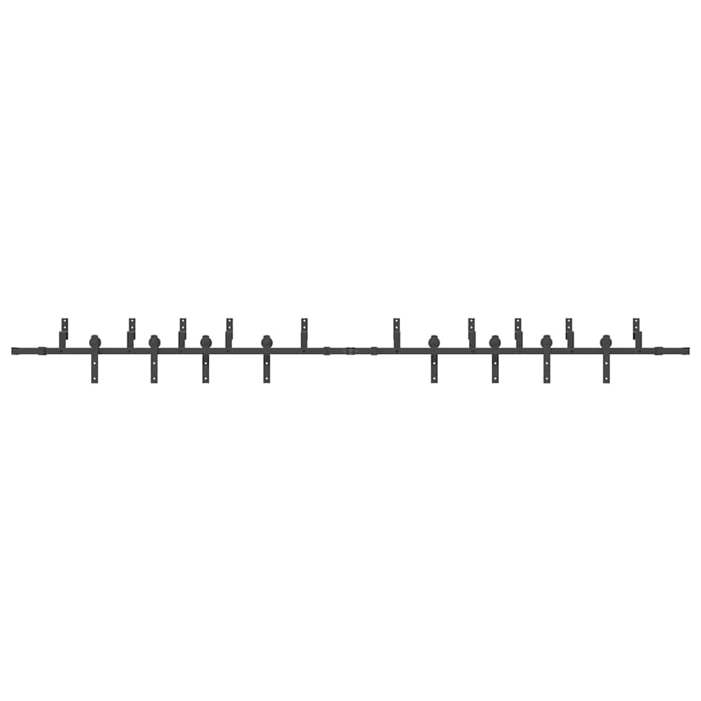 Schiebetürbeschlag-Set 183 cm Stahl Schwarz