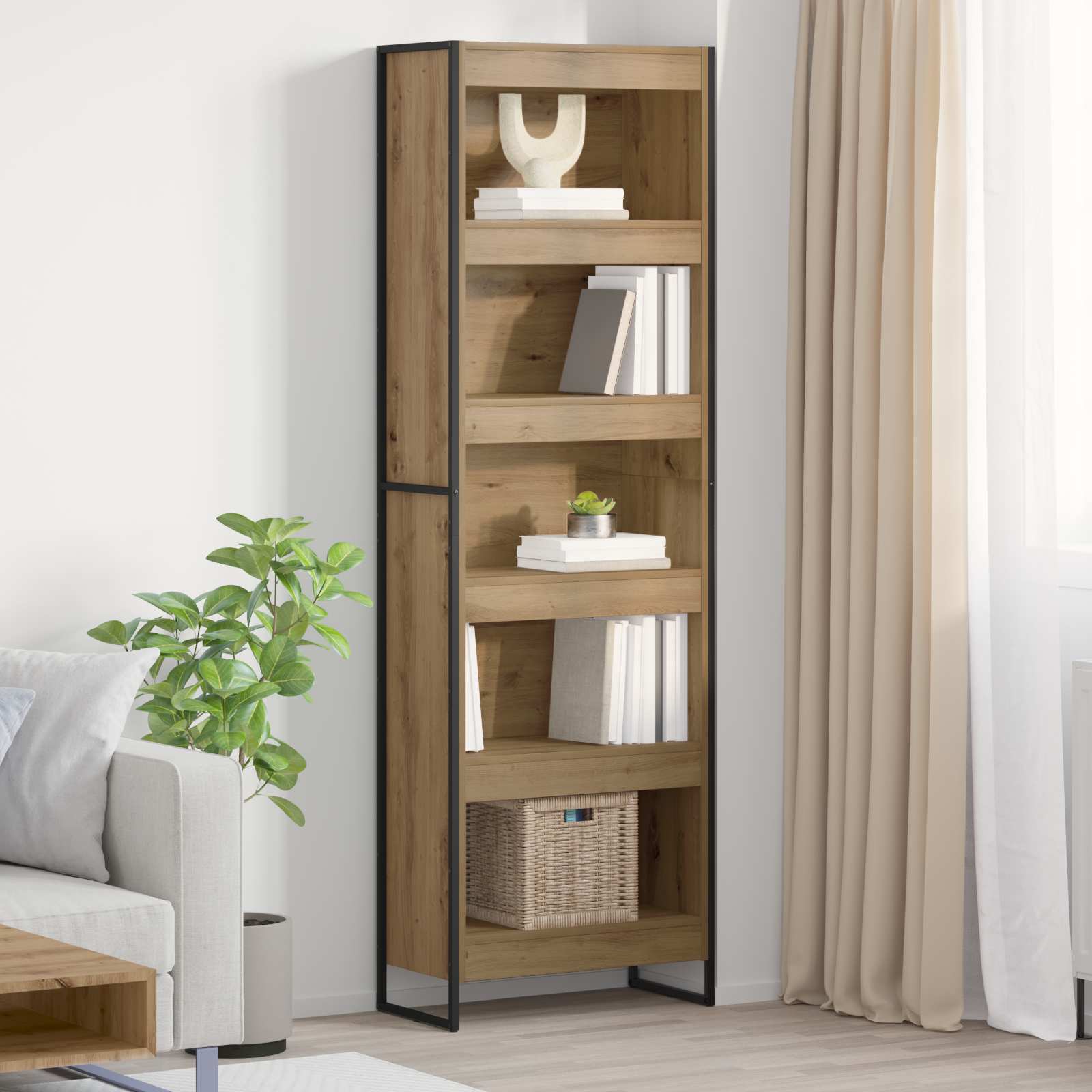 Bücherregal 2 pcs Schwarz Eichen-Optik 60 x 30 x 189,5 cm