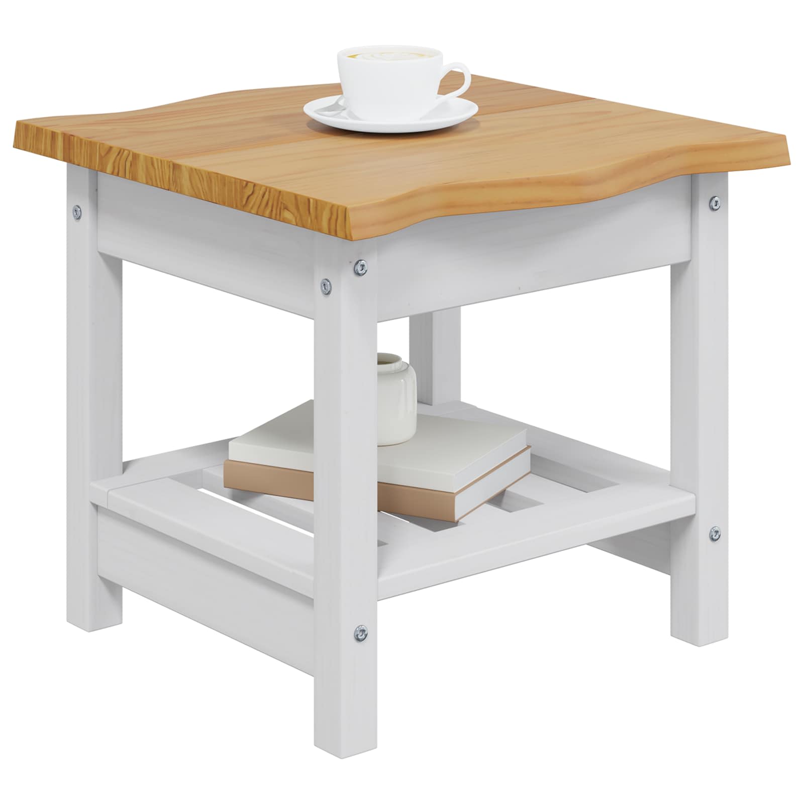 Beistelltisch mit Regal EKAI Schwarz 50 x 50 x 45,5 cm