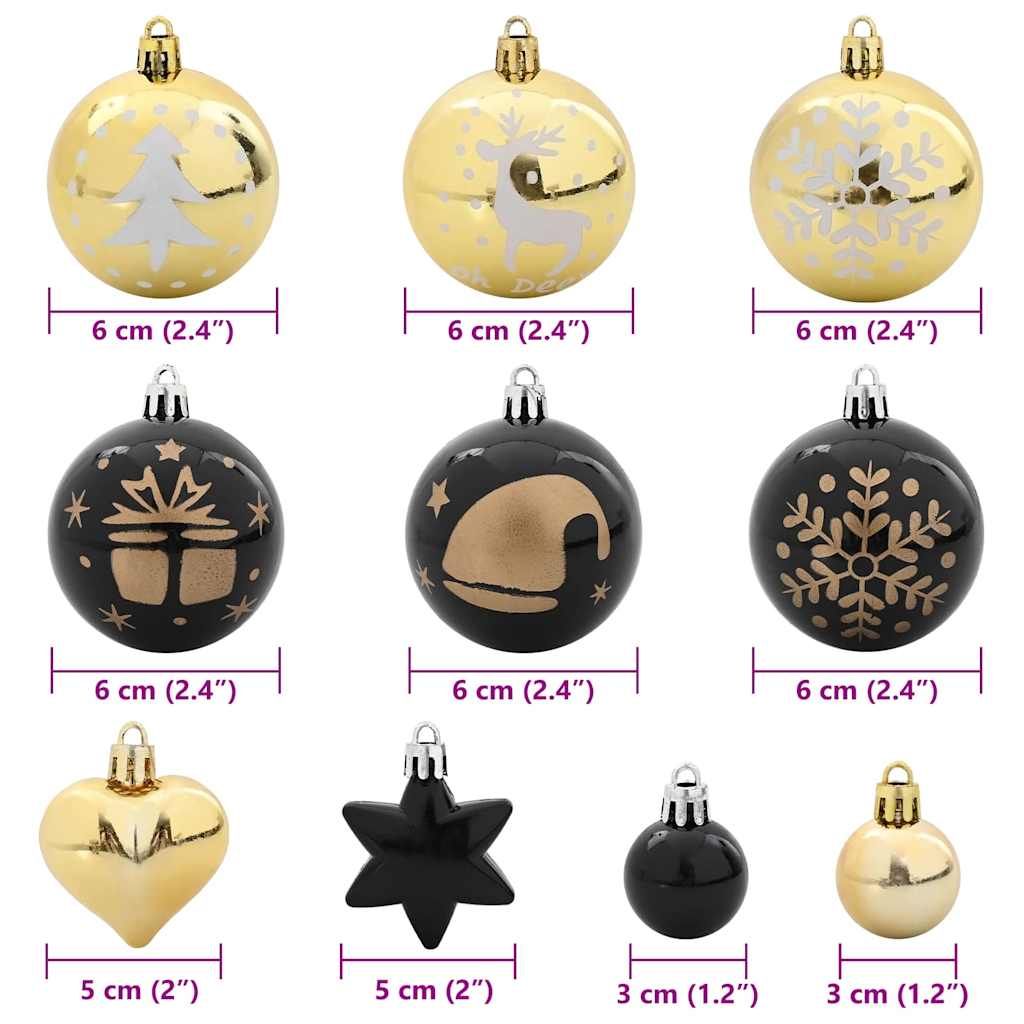 Weihnachtskugel-Set 40 pcs Gold und Rot Kunststoff