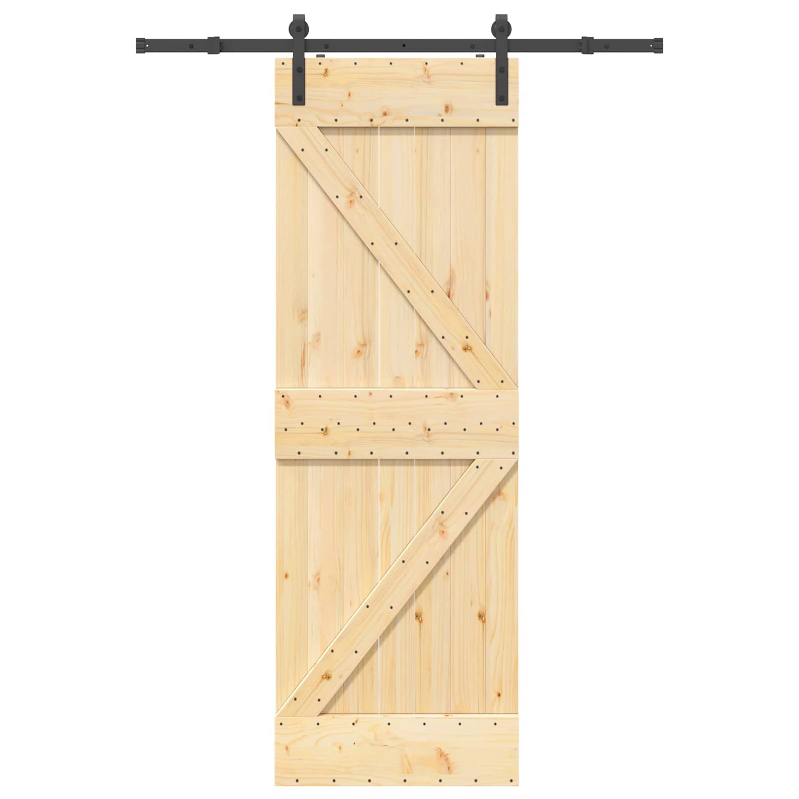 Schiebetür NARVIK Natürlich und Schwarz 70 x 210 cm (152,5 cm)