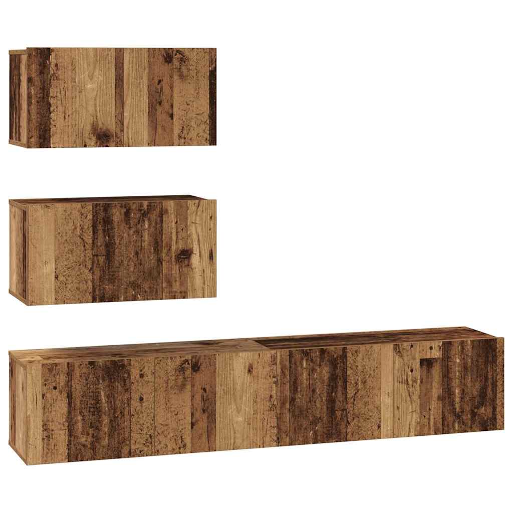 4-tlg. TV-Schrank-Set Weiß Holzwerkstoff