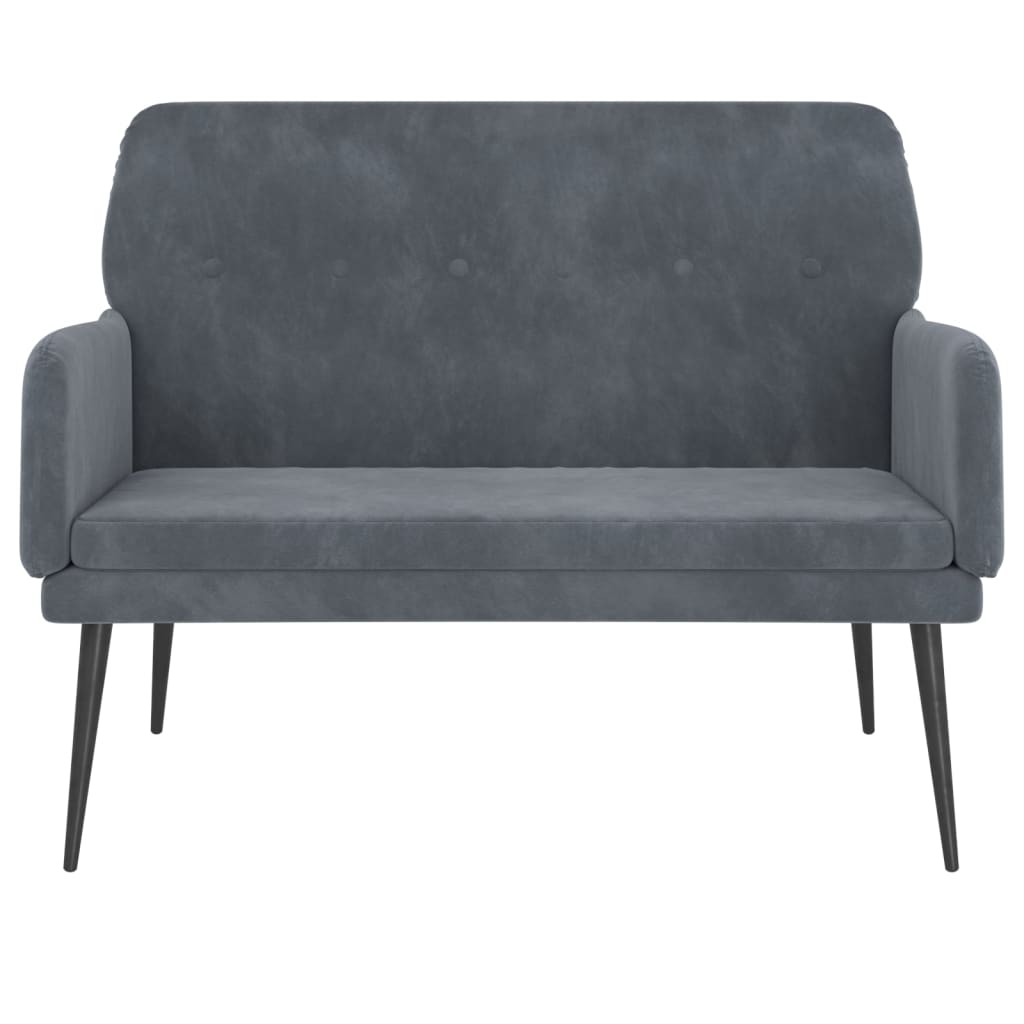 Sitzbank Schwarz 108x79x79 cm Samt