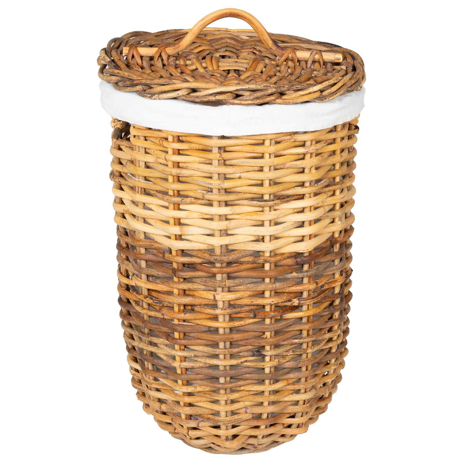 Wäschekorb mit Deckel 2 pcs Natürliches Grau Kubu Rattan