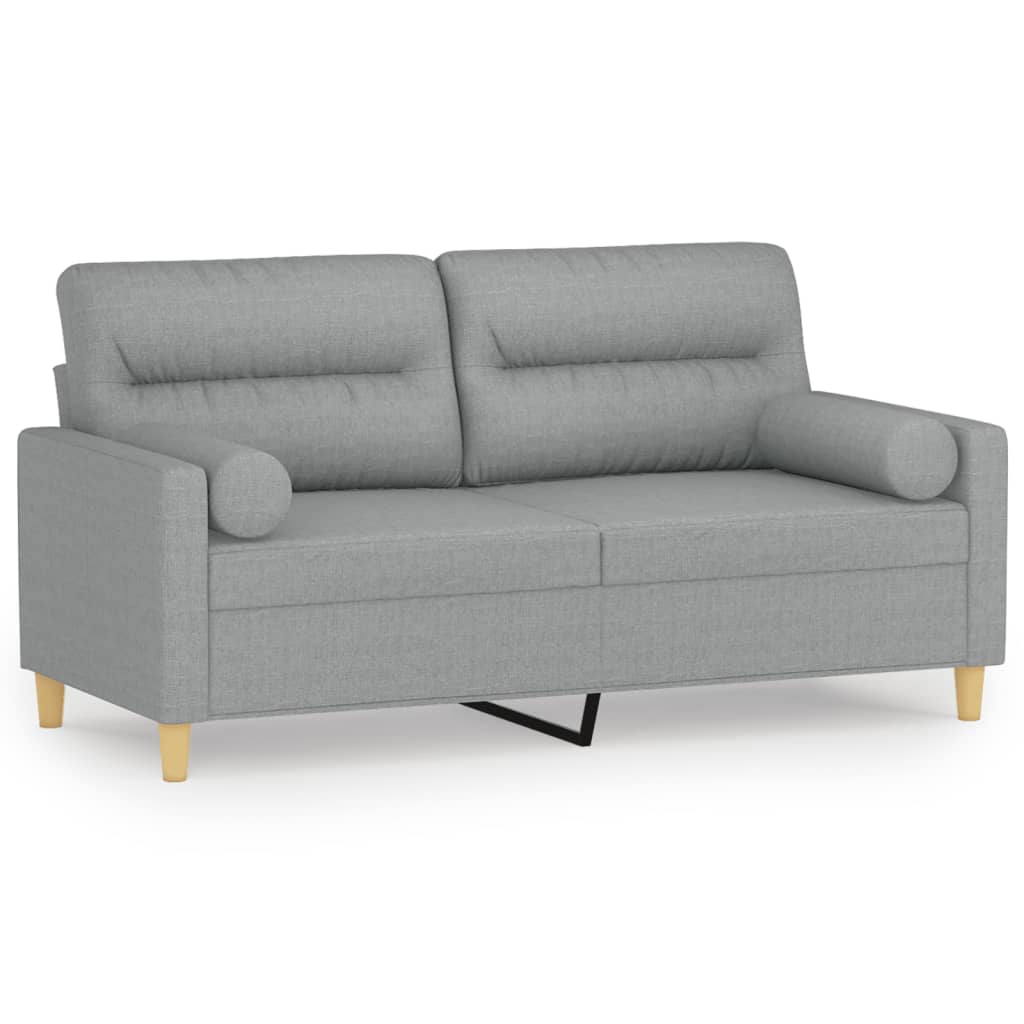 2-Sitzer-Sofa mit Zierkissen Braun 120 cm Stoff