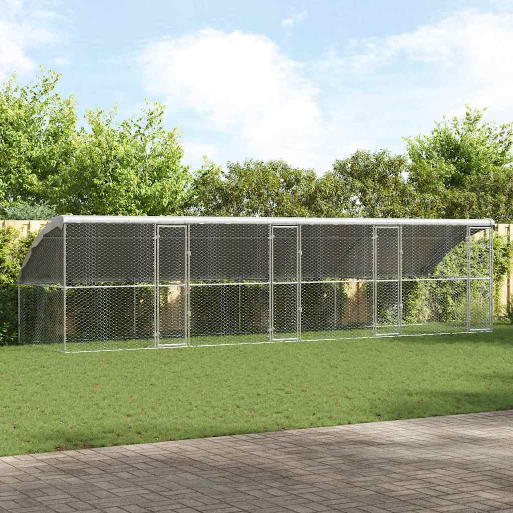 Hundekäfig 2 pcs Silber 4 x 2 x 2 m Verzinkter Stahl