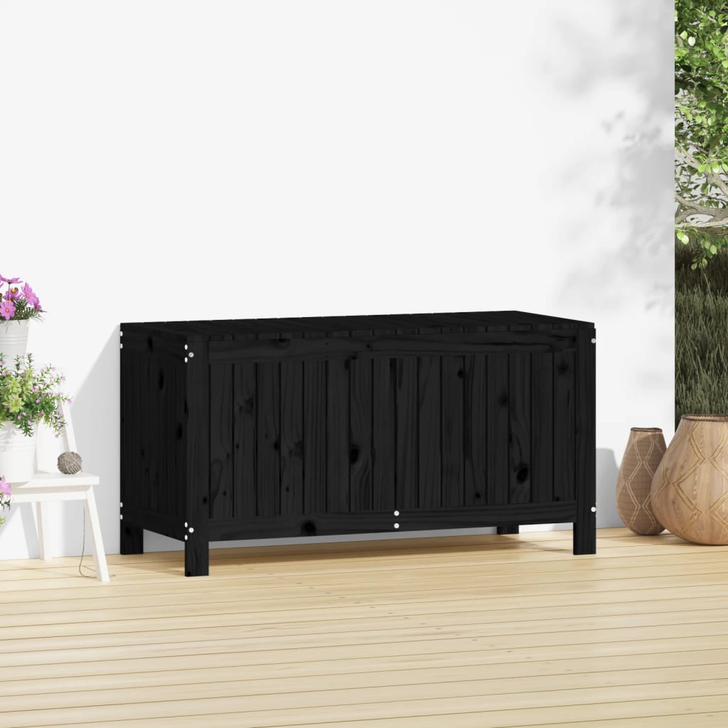 Gartentruhe Grau 76x42,5x54 cm Massivholz Kiefer