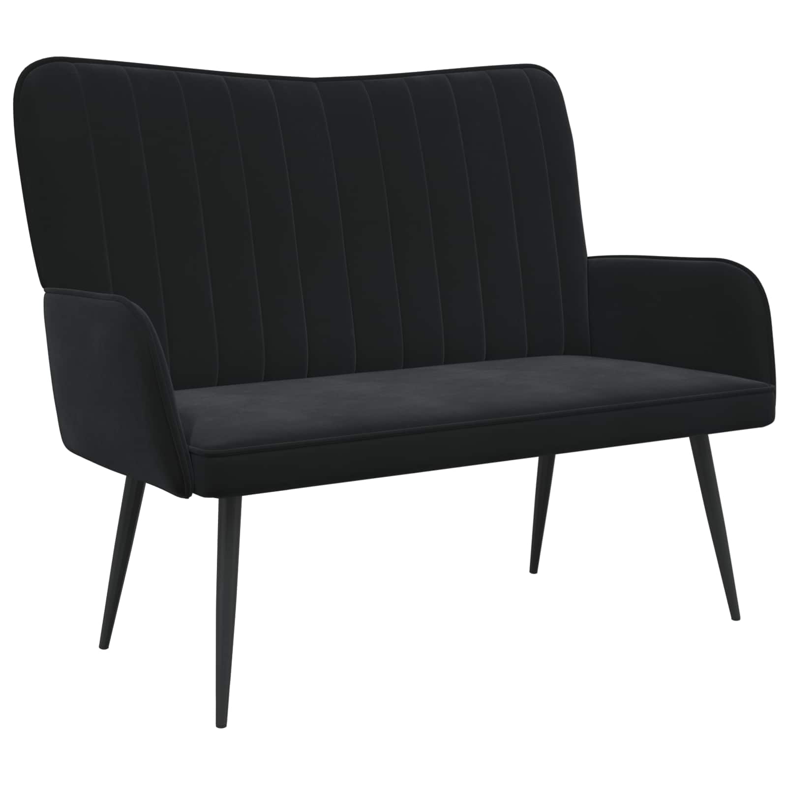 2-Sitzer Sofa Hellgrau 115 x 61 x 87 cm Samt (V)
