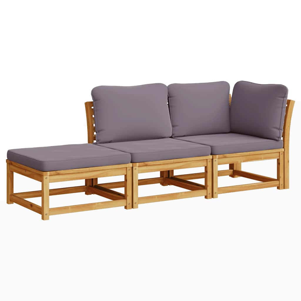 4-tlg. Garten-Lounge-Set mit Kissen Massivholz Akazie