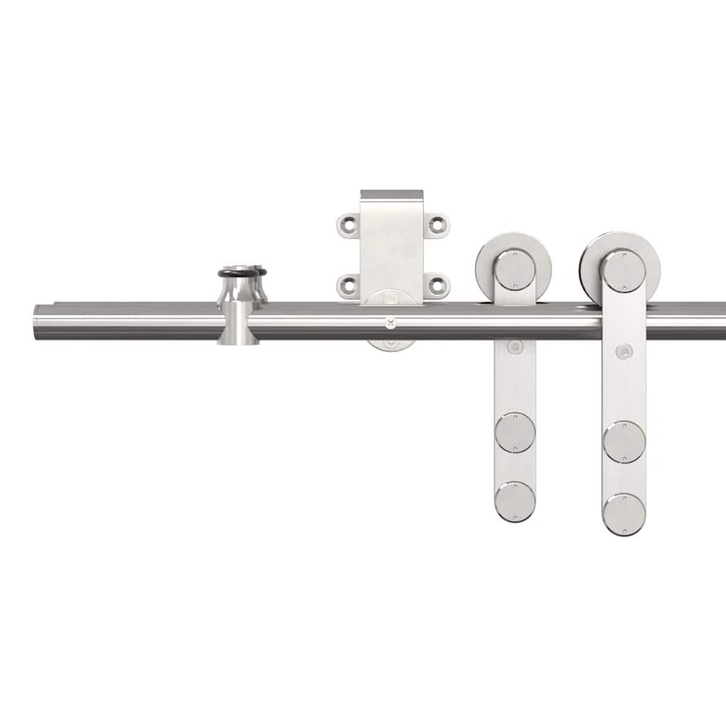 Schiebetür-Beschlagsatz 183 cm Edelstahl Silbern