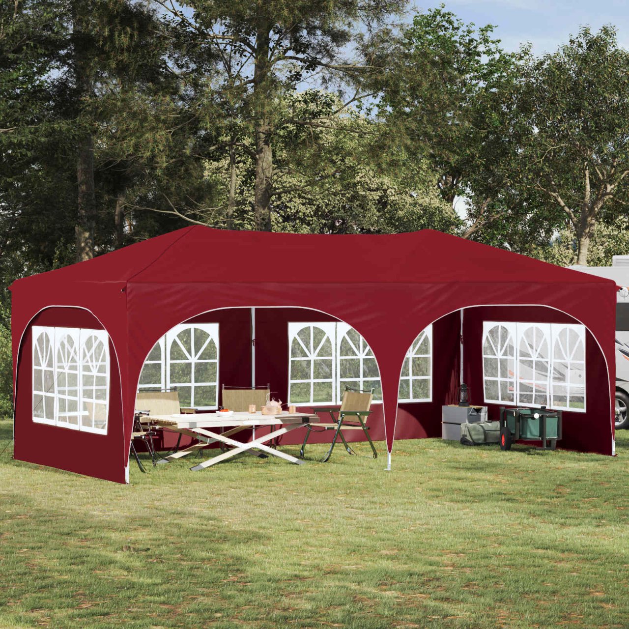 Pop-up Partyzelt 575 x 288 x 245 cm Creme Oxford-Stoff
