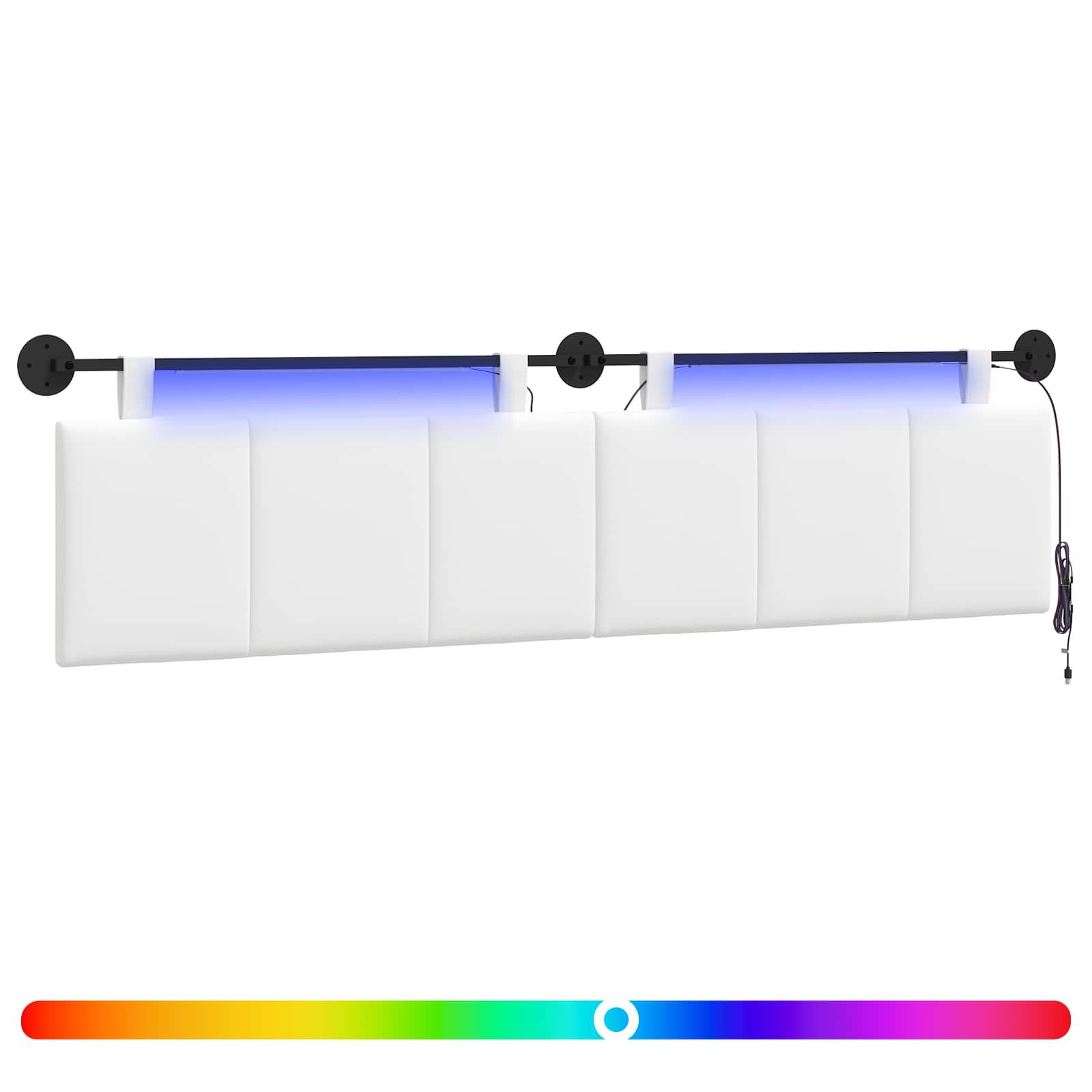 Hängendes Kopfteil Mit LED Licht Wolkengrau Stoff